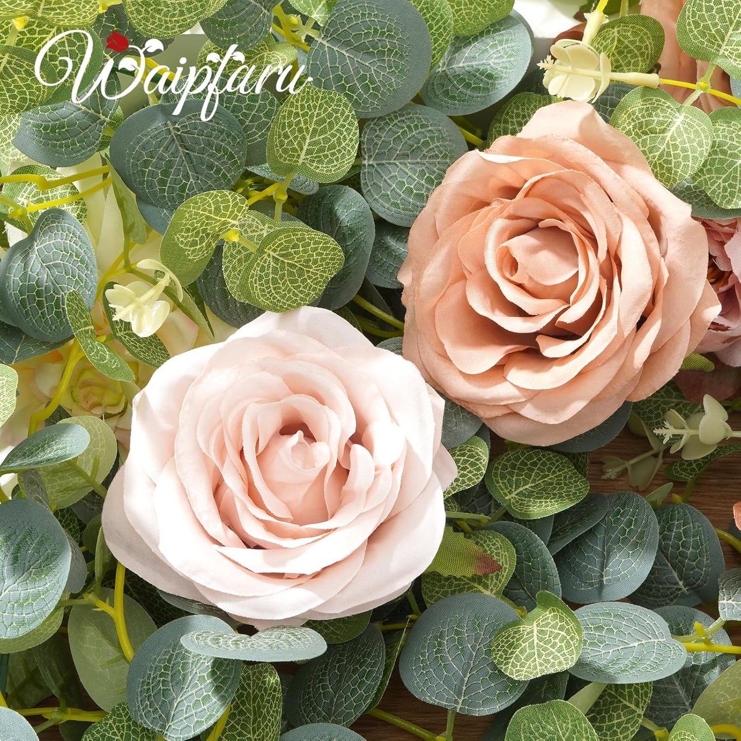 Waipfaru Fall Garland Decor, 6.07Ft Eucalyptus Flower Garland with Terracotta Flowers for Wedding Arch Backdrop Wall Thanksgiving Decorations