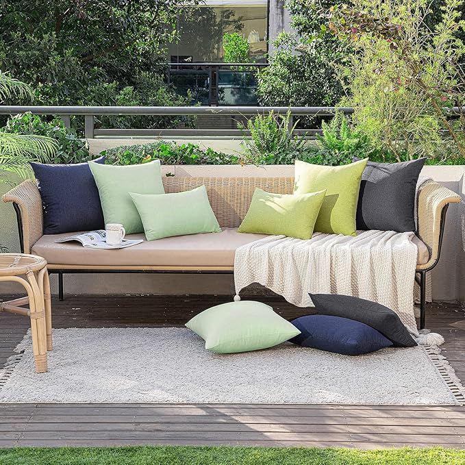 MIULEE Pack of 2 Decorative Outdoor Solid Waterproof Throw Pillow Covers Spring - Image 6