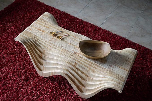 Pine Wood Living Room Coffee Table Organic Design Decor Furniture by Unknown