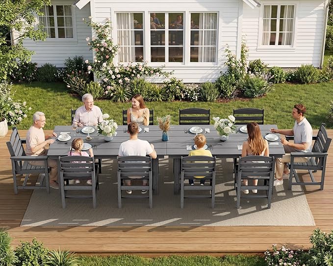 SERWALL Patio Dining Sets for 6 Person, HDPE Dining Set - Image 9