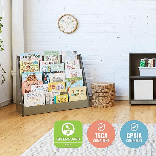 ECR4Kids Single-Sided Wooden Book Storage and Display, Montessori Furniture - Image 6