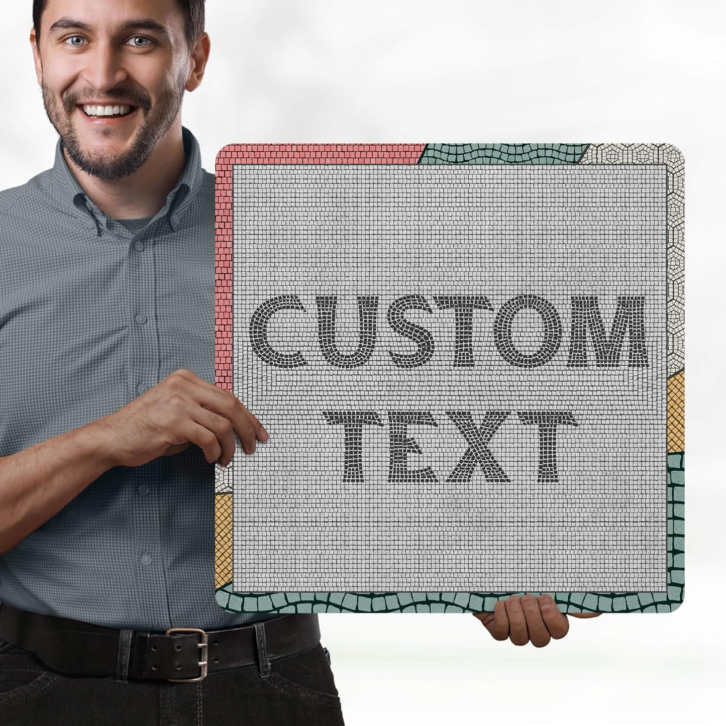 Custom Sign, Custom Street Sign, 11 Font Colors, 13 Font Styles, 4 Hole Options, 22 Sizes, 18x18 Inches, Rust Free DiBound, Fade Resistant, Made in USA by My Sign Center (Fauxsaic 2)