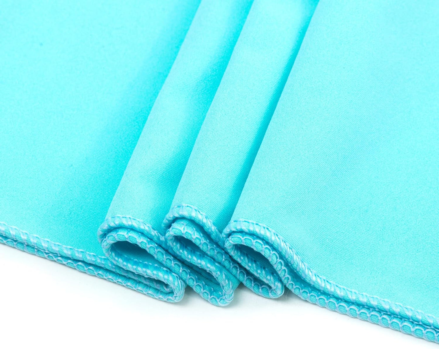 MDS Pack of 125 Spandex Chair Sashes Bows Elastic Stretch Dining Chair Bands Ties Without Slider Buckle Universal fits for Wedding Baby Shower Birthday Party Banquet Event Decoration - Aqua Blue