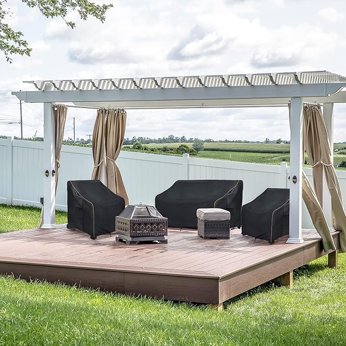 Patio 3-Seater Sofa Cover, Outdoor Couch Cover Fits up to 85W x 38D x 35H Inches - Image 8