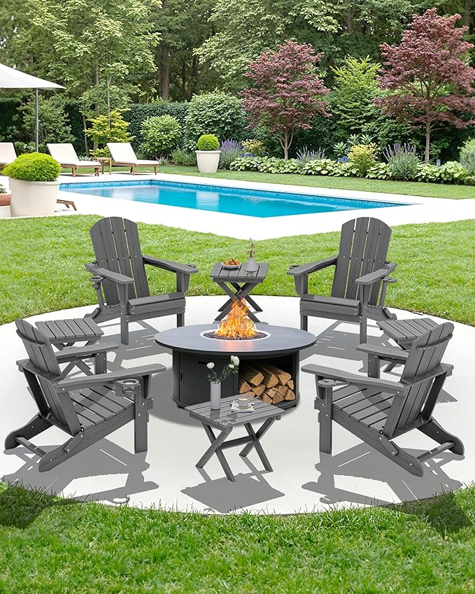 SERWALL Folding Outdoor Side Table Set of 4, Small Adirondack Side Table - Image 11