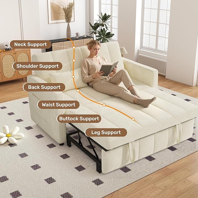 Nebuaegis Sleeper Sofa Bed, 3-in-1 Convertible Pull Out Couch - Image 3