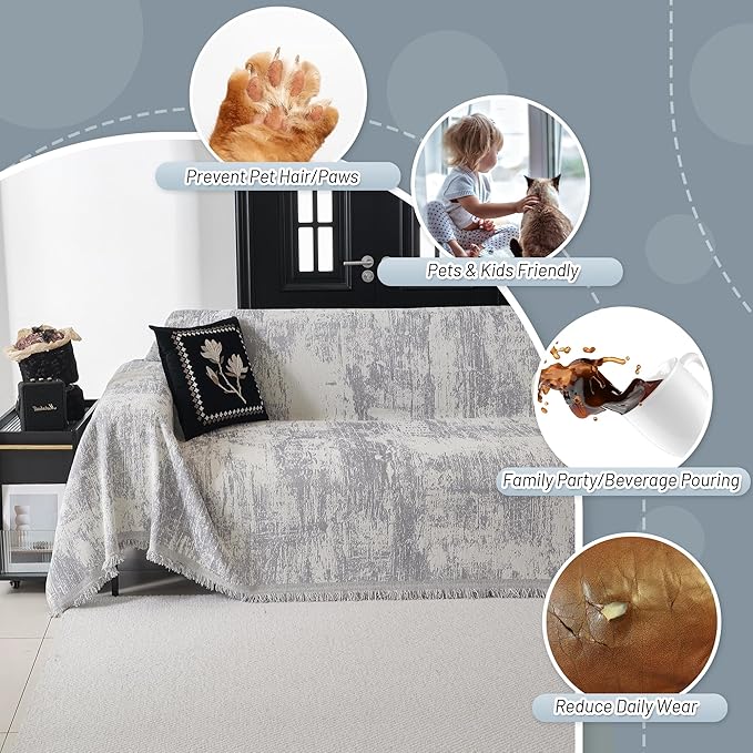 MYSKY HOME Couch Cover for Sectional Sofa Set Furniture Sofa Cover Washable for - Image 3