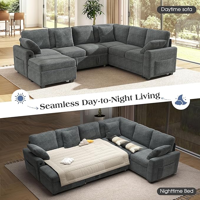 Ihanherry 7-Seater Large Sectional Sofa Bed - Image 3