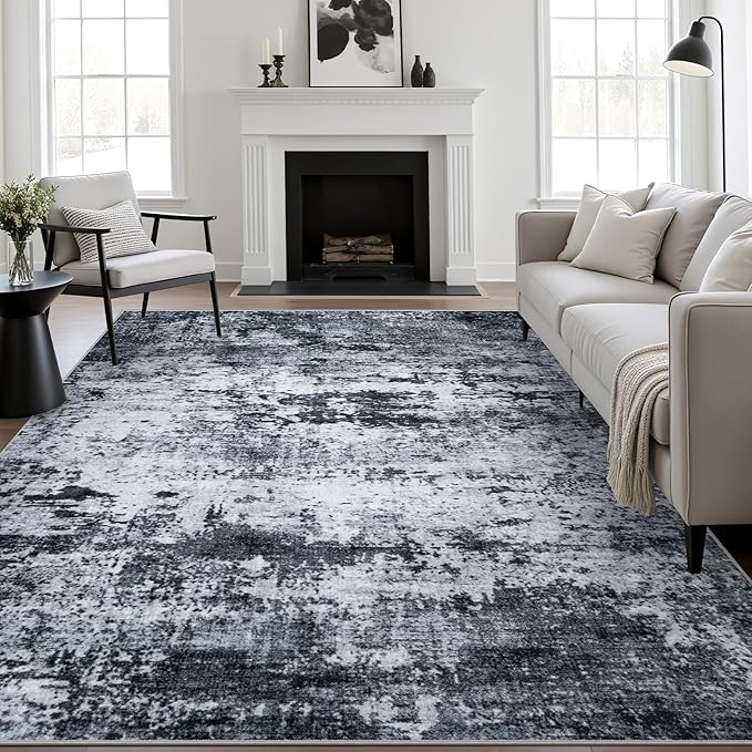 6x9 Area Rug Living Room Rug: Washable Modern Abstract Soft Thin Rug Indoor by FXRHLP