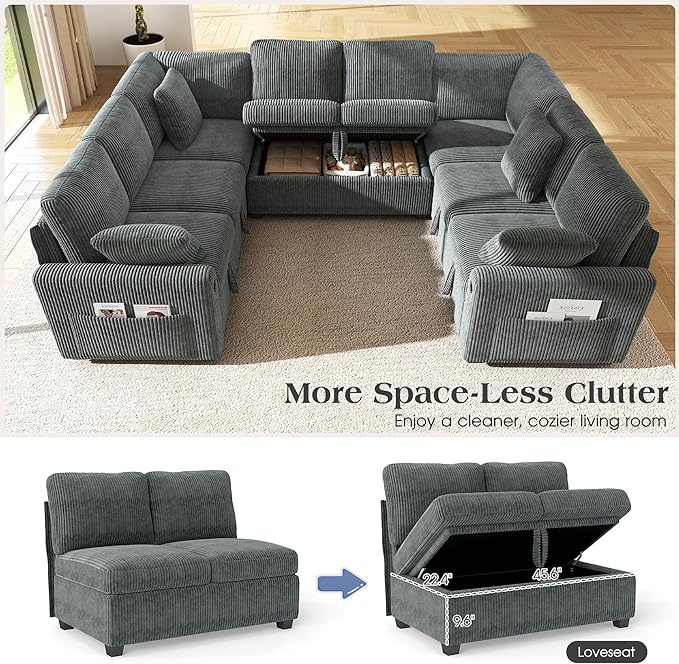 Ihanherry 8-Seater Large Sectional Sofa Bed - Image 5