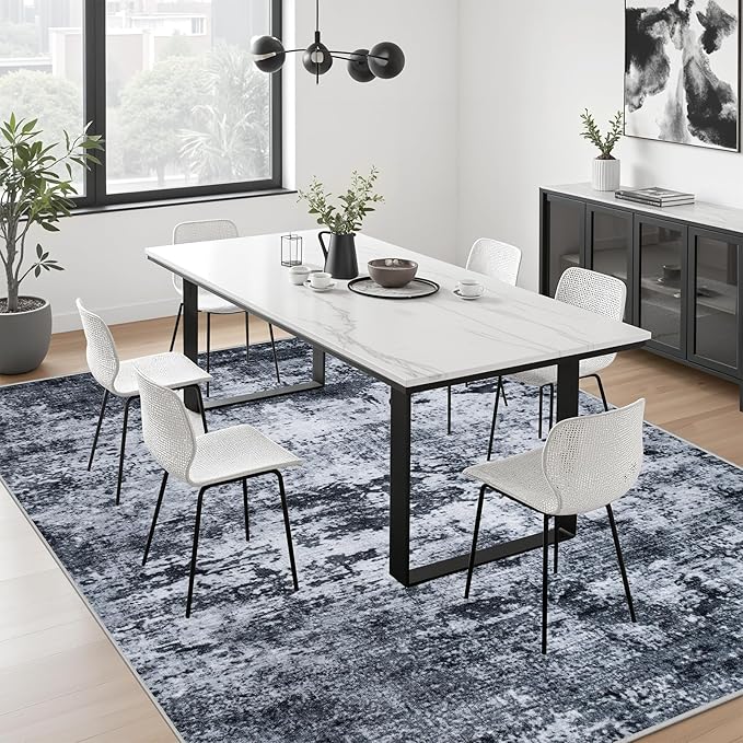 6x9 Area Rug Living Room Rug: Washable Modern Abstract Soft Thin Rug Indoor - Image 5