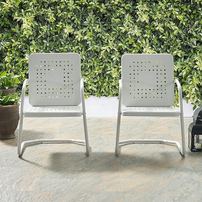 Crosley Furniture Bates 2-Piece Outdoor Chair Set, Retro Metal Patio Chairs - Image 6