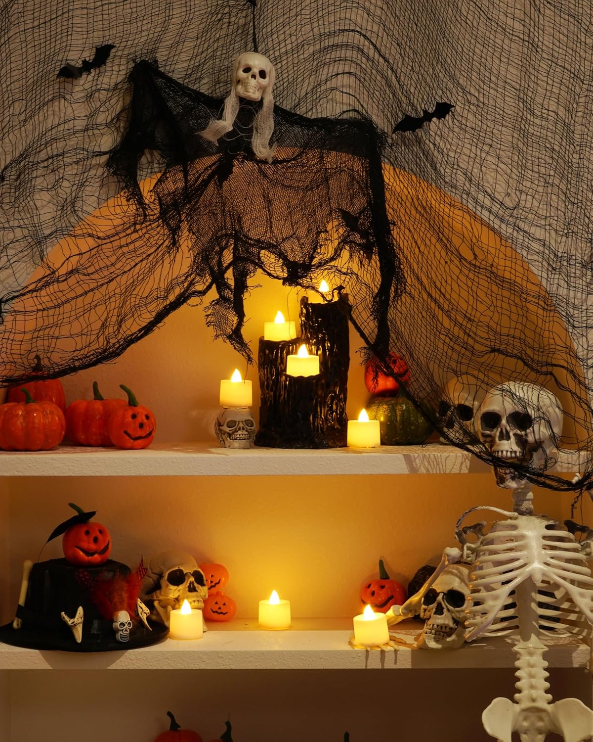 Amagic 12/24/50/100/150 Pack LED Tea Lights, Flameless Votive Candles, Battery Operated Tealights Candles for Halloween, Christmas, Home Decor, Wedding, Theme Party, Festival（12 Pack, Warm White）