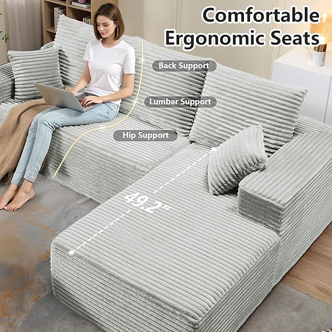 107.5" Cloud Sectional Couch - Image 5