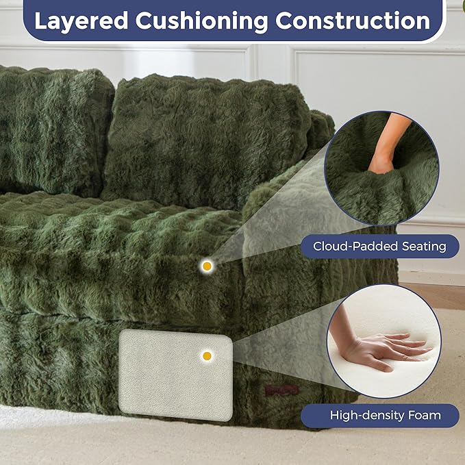 MAXYOYO Loveseat Sofa for Living Room, Small Sofa Couch Tufted Boneless Couch - Image 6