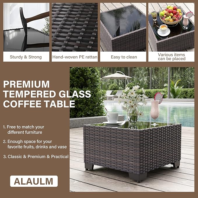 ALAULM 6 Pieces Patio Furniture Set, Oversized Seat/Armrest and High Back - Image 6