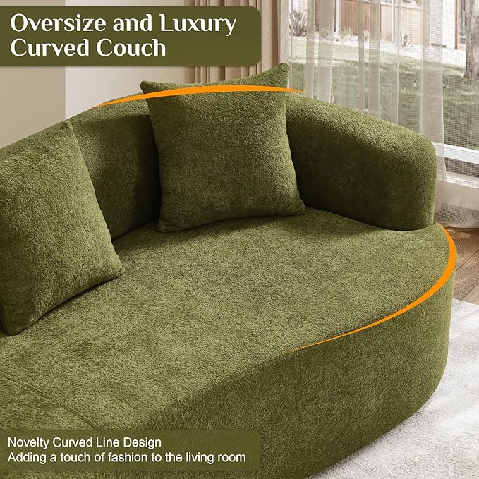 131" Oversized Sectional Sofa for Living Room, Modern Luxury Plush Chenille - Image 6