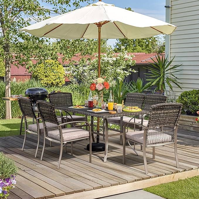 Pamapic 7-Piece Outdoor Dining Set, All-Weather Garden/Deck/Backyard Furniture - Image 3