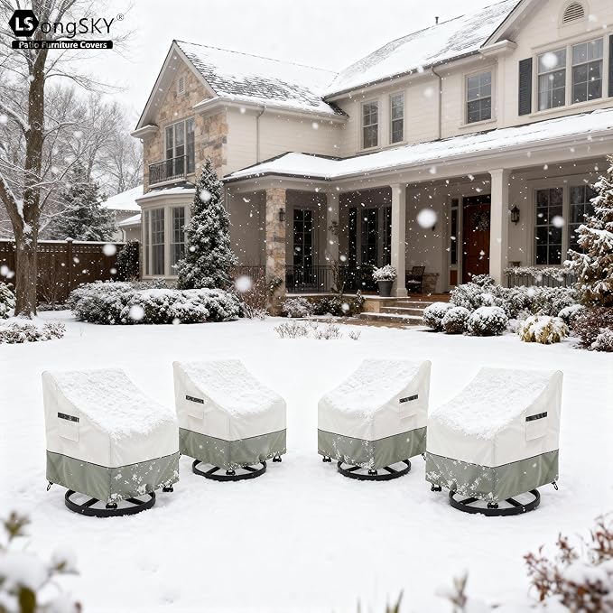 Patio Swivel Chair Cover 4 Pack, Waterproof Heavy Duty Outdoor Chair Covers - Image 7
