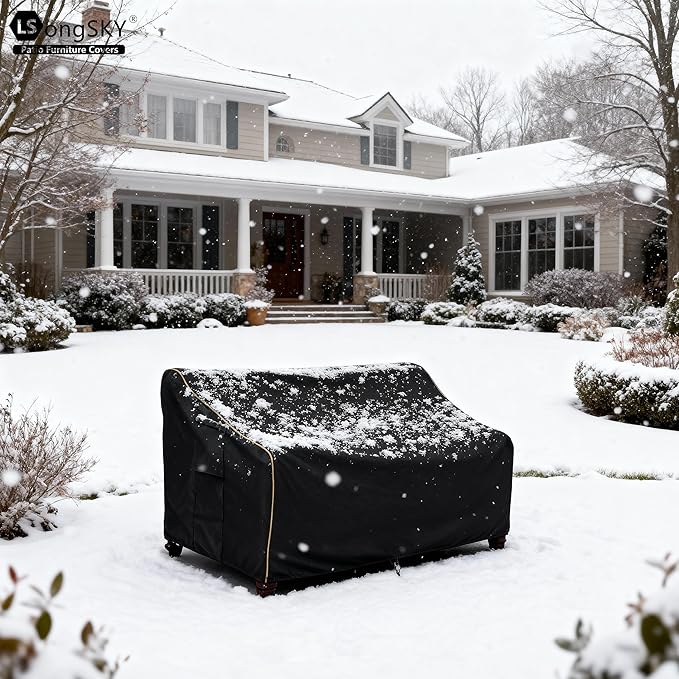Patio 3-Seater Sofa Cover, Outdoor Couch Cover Fits up to 79W x 38D x 35H Inches - Image 6