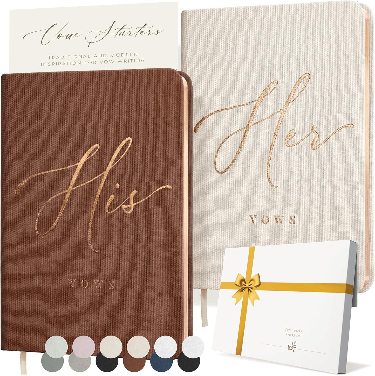 ARTESORI Vow Books His and Hers - Linen Wedding Vow Books Perfect as Bride & Groom Gifts, Wedding Registry Ideas - His & Hers Gifts Wedding Vow Book - Wedding Essentials & Accessories