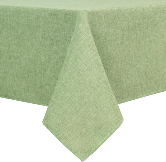 Hiasan Faux Linen Square Tablecloth - Wrinkle and Stain Resistant Washable Decorative Fabric Table Cloth for Kitchen Dining Room Holiday Table Cover for Dinner, Sage Green, 54 x 54 Inch