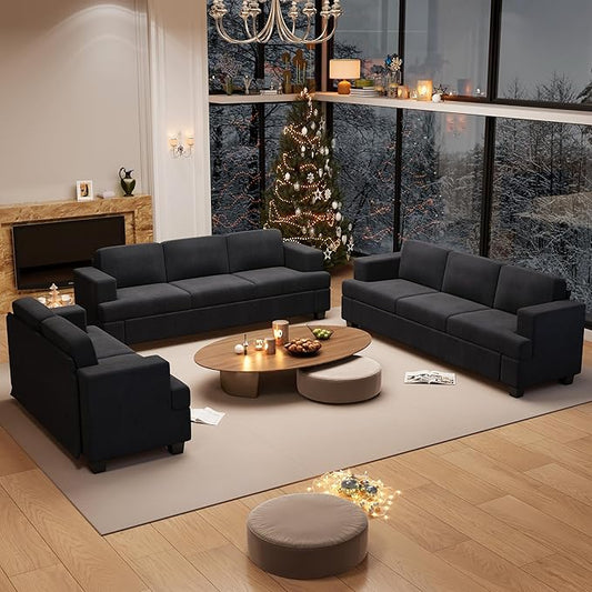 YOUDENOVA 3 Pieces Corduroy Couch Set by YOUDENOVA