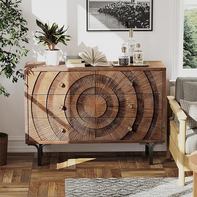 Aoikax Farmhouse 6-Drawer Dresser, Accent Wooden Chest of Drawers by Aoikax