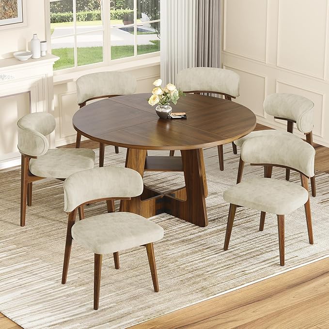 Dining Chairs Set of 4, Modern Upholstered Dining Chairs, Wooden Kitchen Chairs - Image 7