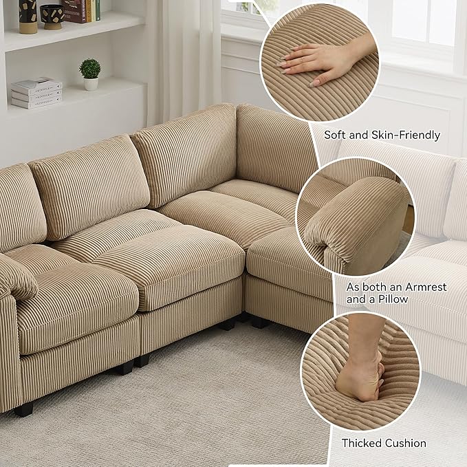 114'' V-Shaped Sectional Cloud Couch - Image 3