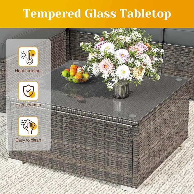May in Color 5 Piece Outdoor Patio Sectional Furniture Set, Weather Resistant - Image 6