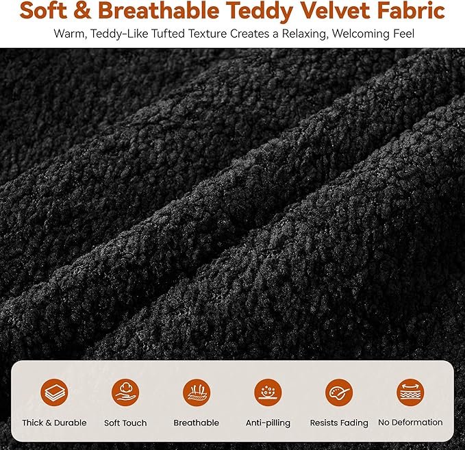 MONVANE 103'' Modular Sectional Sofa, Comfy Teddy Velvet Cloud Couch - Image 6