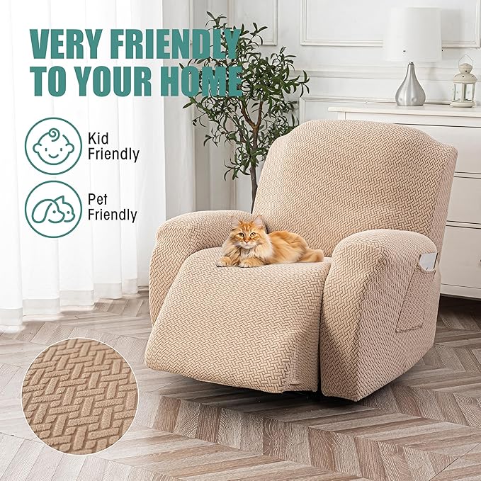 Genina Recliner Chair Cover, Stretch Reclining Chair Covers, Recliner Sofa - Image 3
