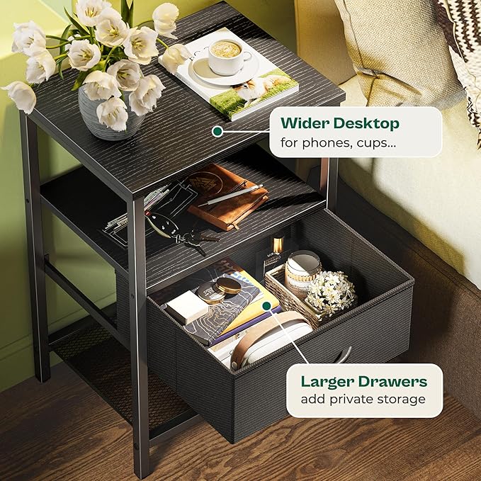 Huuger Nightstand Set of 2, Night Stand - Image 6