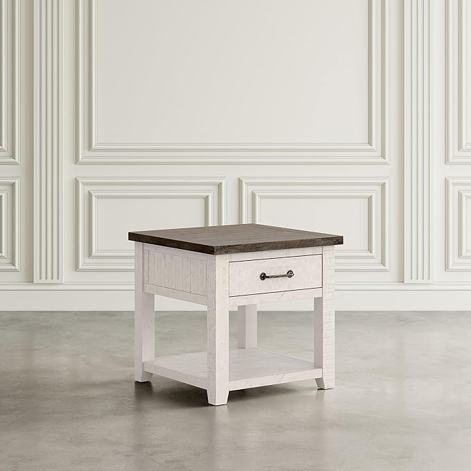 Jofran Madison County Harris End Table, Vintage White - Image 10