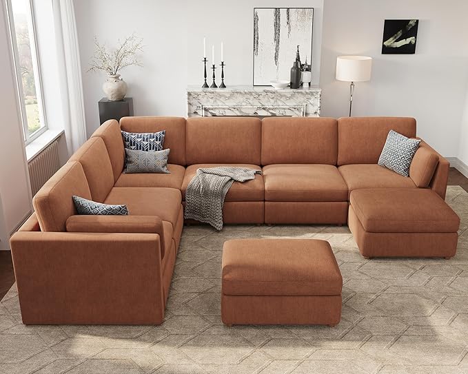 Oversized Modular Sectional Sofa, Solid Wood Frame, Removable Washable Cover - Image 4