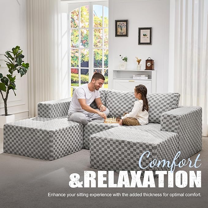 Hobestluk Modular Sectional Sofa Memory Foam Couch Oversized Sectional Sofa - Image 3