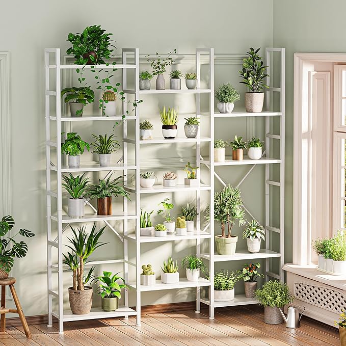 SUPERJARE Triple Bookshelf, Bookcase - Image 2
