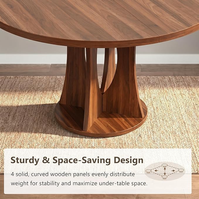 Einhomn 43-59" Extendable Round Dining Table, Kitchen Table - Image 8