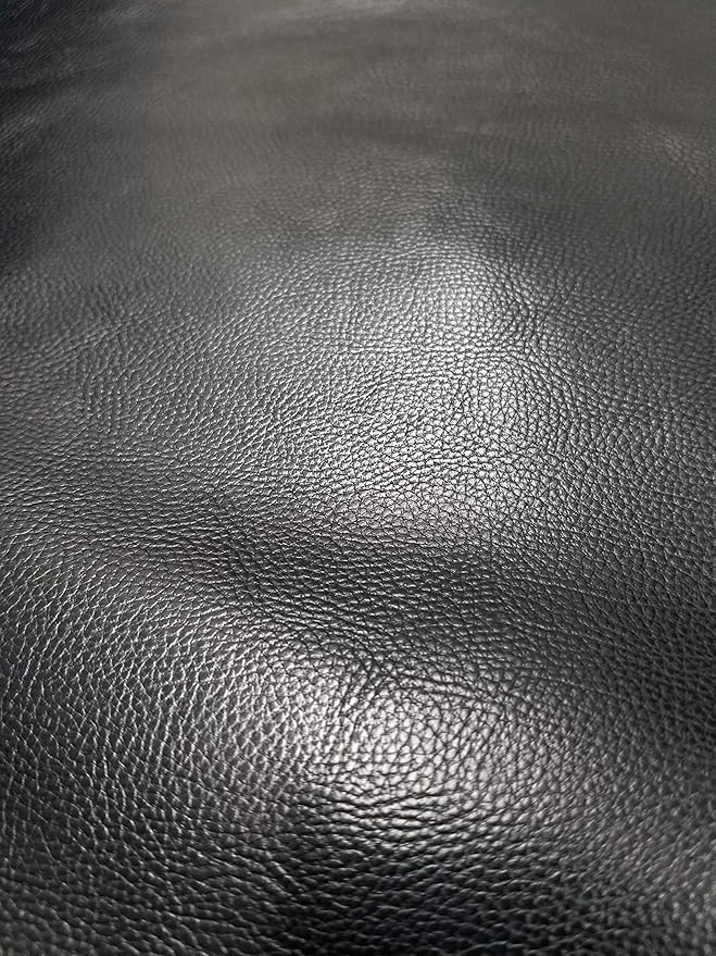 NAT Leathers | Black Pebbled Soft Faux Leather Fabric Material Sheet PU | 10 - Image 3
