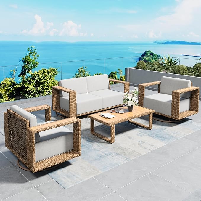SUNSHINE VALLEY 4 Pieces Patio Furniture Set by SUNSHINEVALLEY