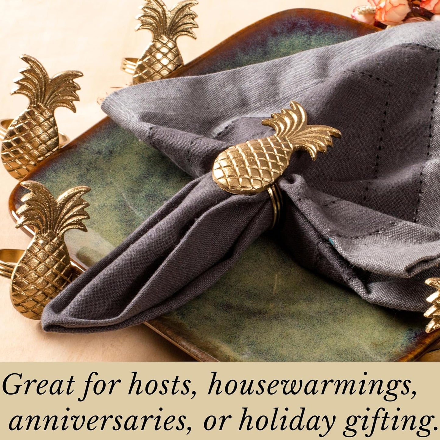 Elegant Metal Napkin Holders for Dining Table Decor - 12 Pack Pumpkin Lightweight Metal Napkin Rings for Party, Weddings, Family Gatherings & Everyday Use (Gold)- ALPHA Living HOME