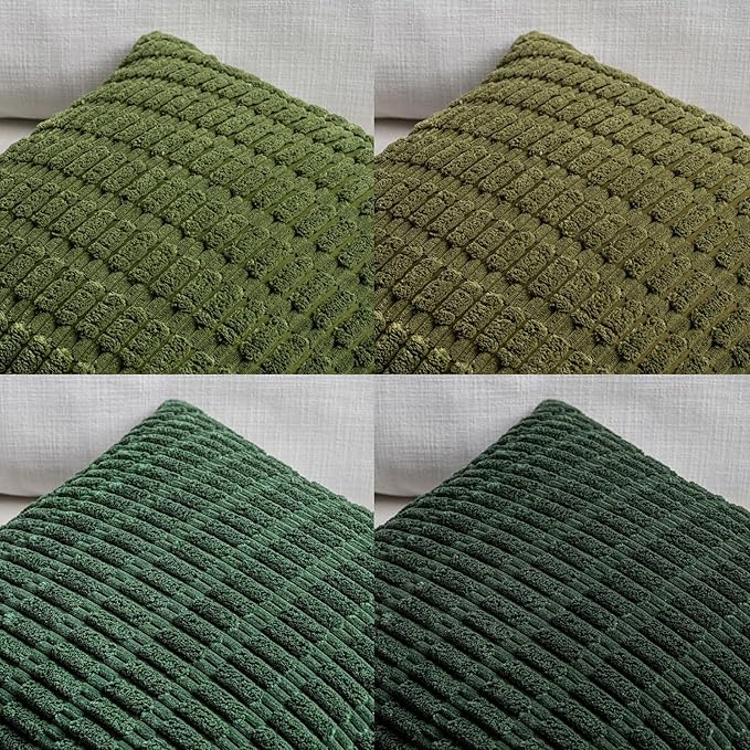 Fancy Homi Set of 4 Green Spring Decorative Throw Pillow Covers 12x12 Inch - Image 4