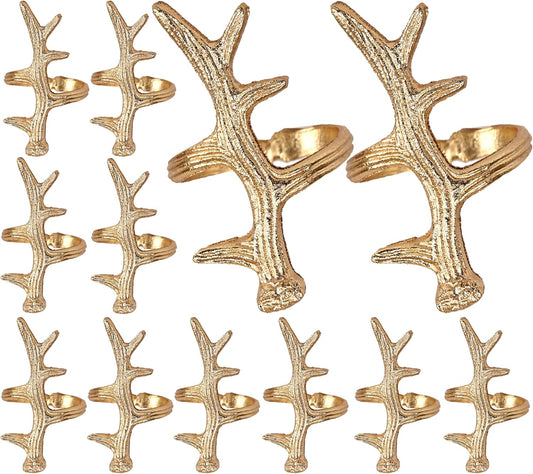 Lightweight Metal Napkin Rings Set of 12 - Napkin Rings Holder for Dinning Table Parties Dining Table, Weddings, and Special Events - Elegant Table Décor for Home & Restaurants (Gold) - CLEENTABLE