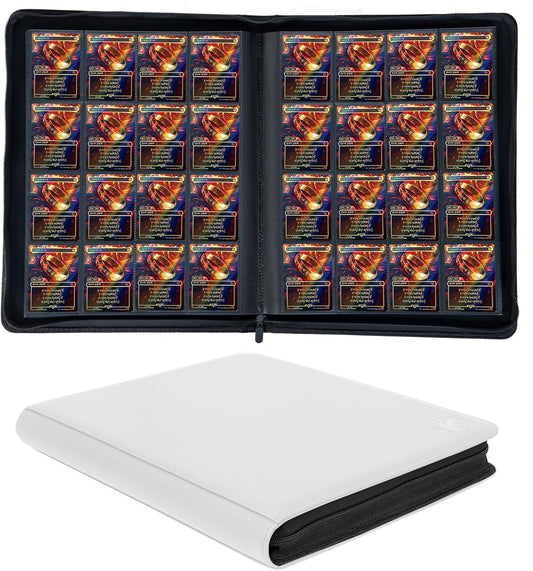 1600+ Pockets Trading Card Binder, 16-Pocket Card Ablum Compatible with MTG,Sports Cards & Other Standard Size Trading Card (WHITE)