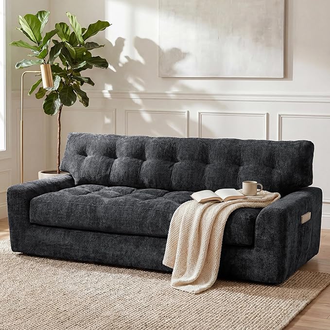 MONVANE 75.6" Convertible 3 Seater Sofa, 2-in-1 Boneless Sleeper Sofa Bed - Image 2