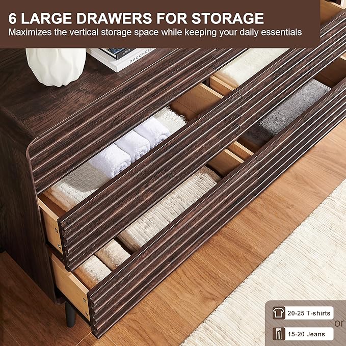 RedLemon 6 Drawers Dresser for Bedroom, Chest of Drawers - Image 4
