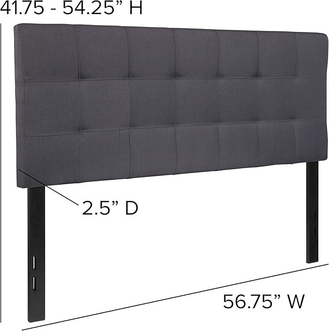 Flash Furniture Bedford Tufted Upholstered Full Size Headboard in Dark Gray - Image 2