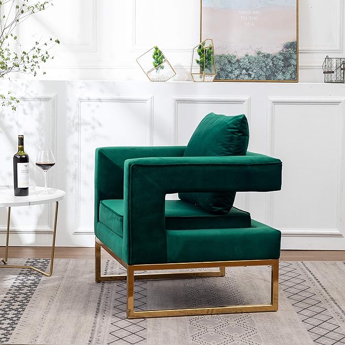Roundhill Furniture Lenola Upholstered Accent Arm Chair - Image 3
