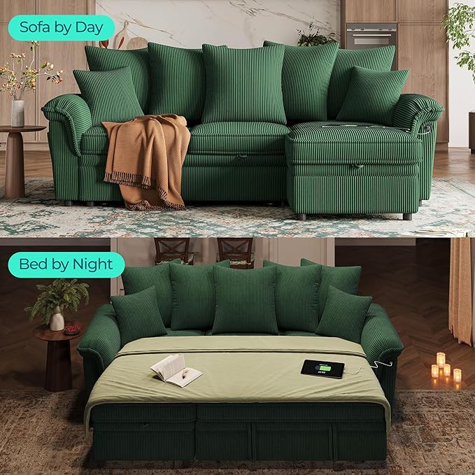 LINSY HOME 90.5'' Sectional Sleeper Sofa - Image 8